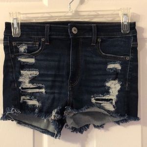 American Eagle High Rise Distressed Denim Shorts